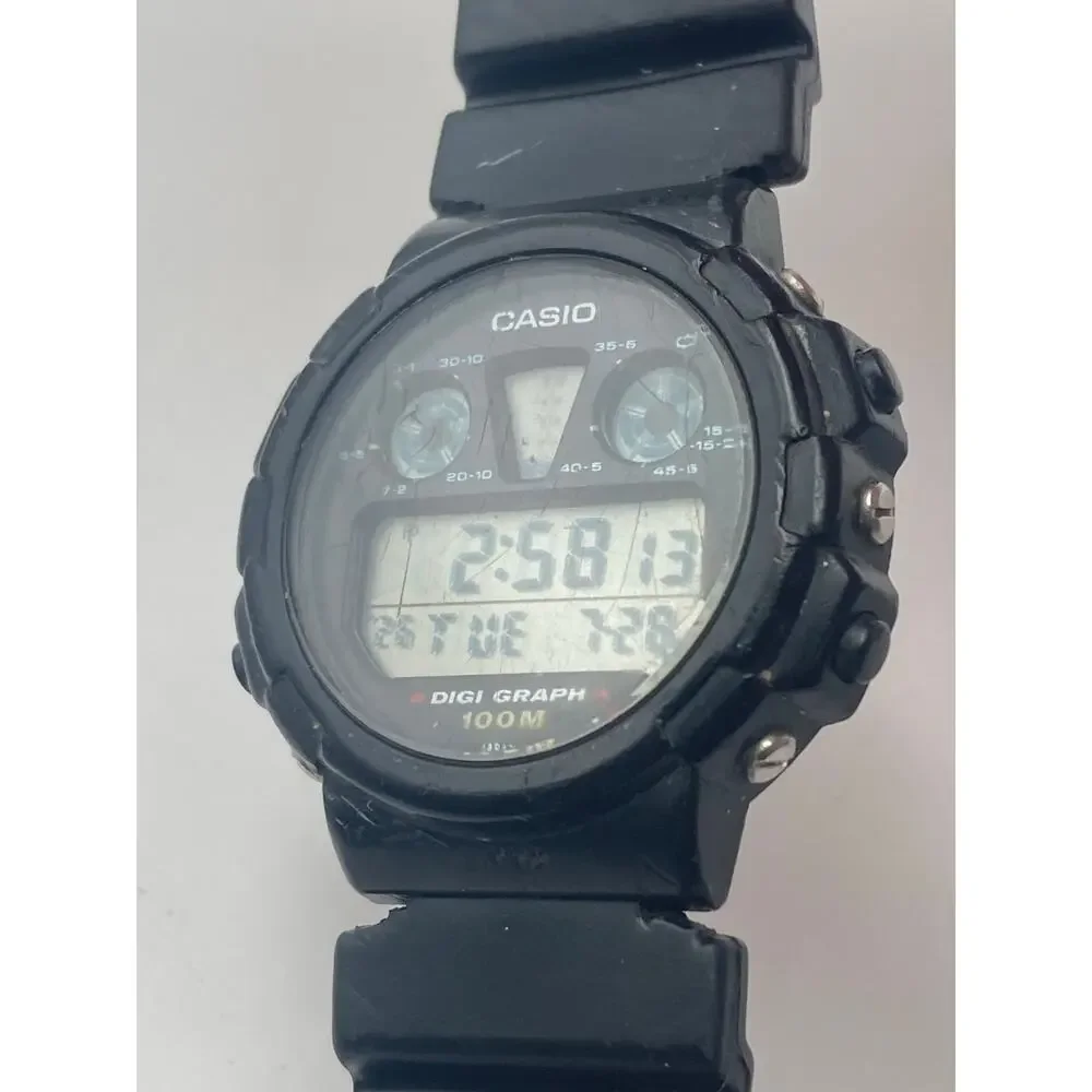 VTG Rare Casio Digi Graph Display DGW-30 Digital Men's Sport Watch WR Chrono